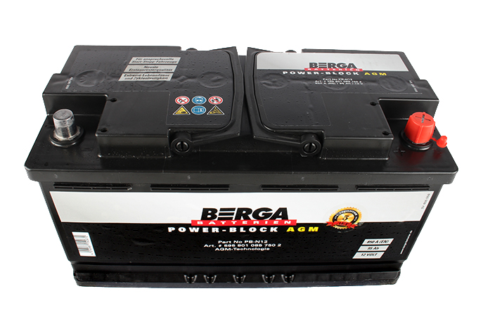 Аккумуляторная батарея BERGA Power Block AGM 6СТ95 обратная фотография №2