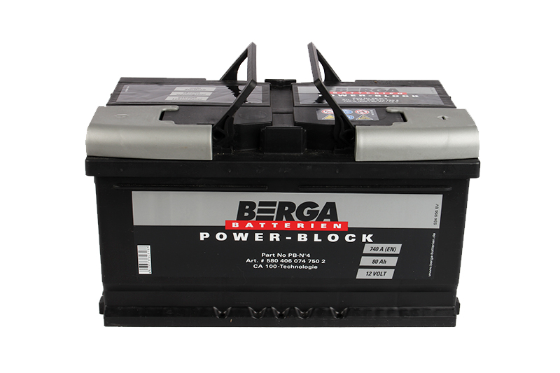 Аккумуляторная батарея BERGA Power Block 6СТ80 низкая обратная фотография №1