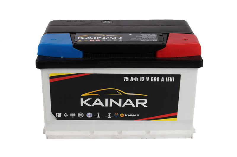 Аккумуляторная батарея KAINAR 6СТ75 низкая обратная 690 А фотография №1