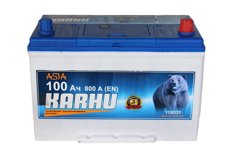 Аккумуляторная батарея KARHU 115D31L 6СТ100 азия обратная фотография №1