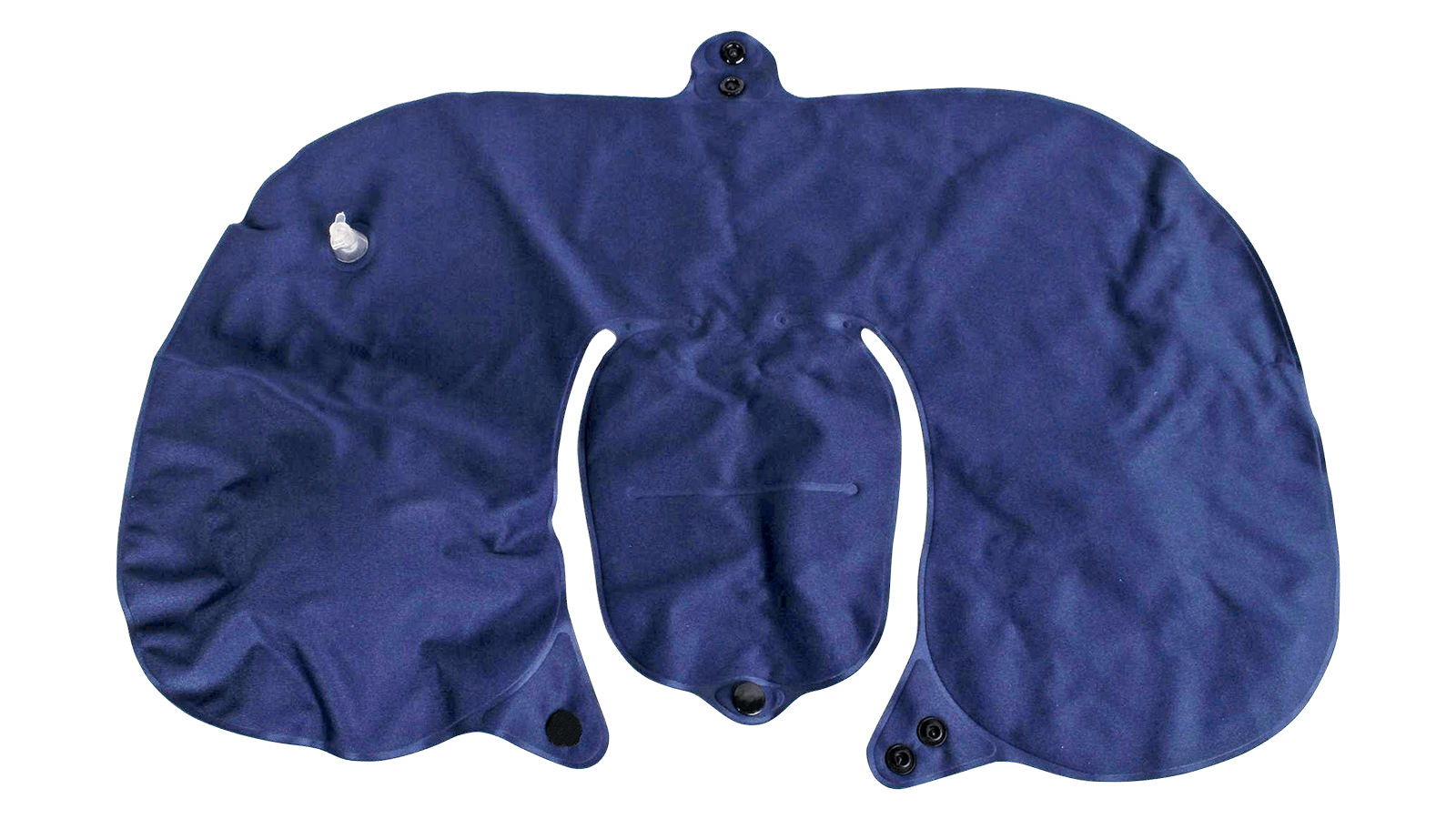 Подушка для шеи надувная с ручной накачкой т/синяя фотография №2