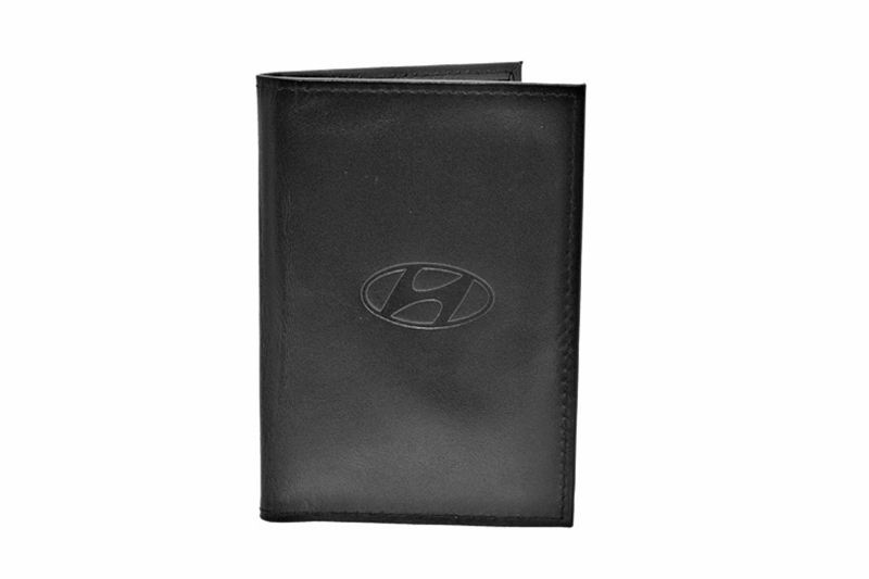 Бумажник водителя БВЛ5Л-4 кожаный черный HYUNDAI фотография №1