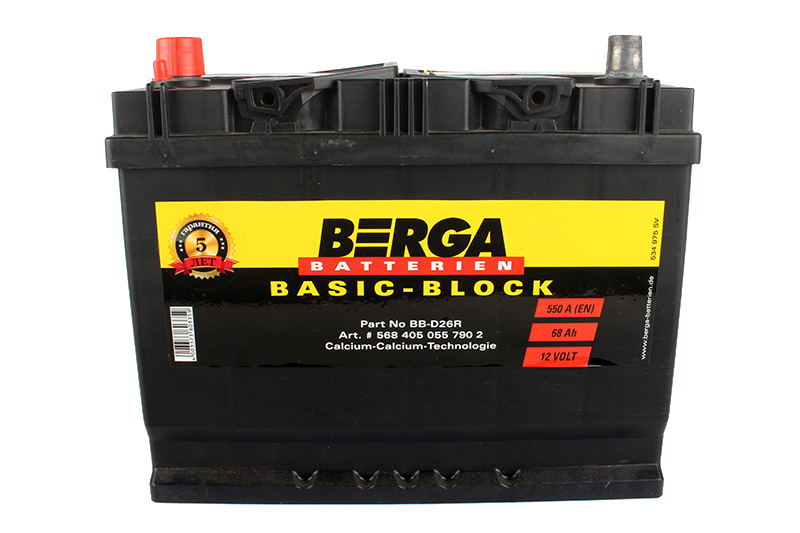 Аккумуляторная батарея BERGA Basic-block 6СТ68 фотография №1
