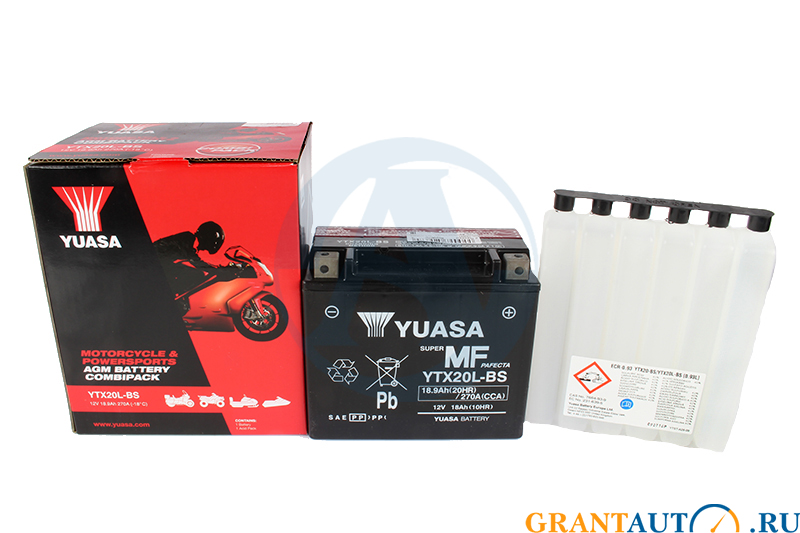 Мотоаккумулятор YUASA YTX20L-BS фотография №1