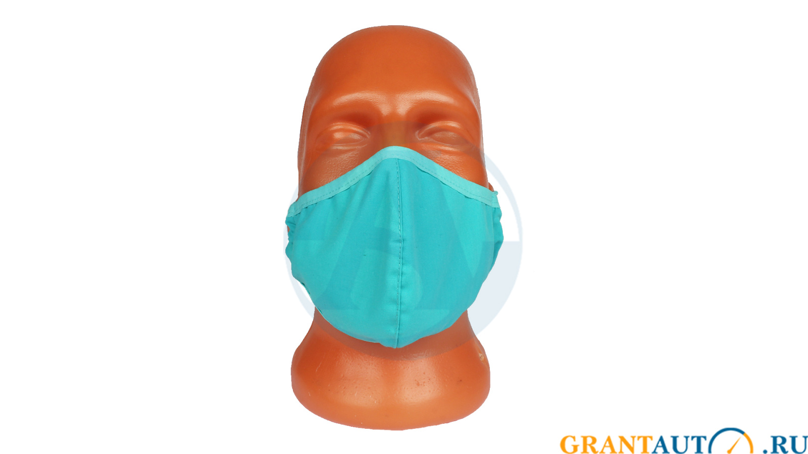 Защитная тканевая маска многоразовая хлопок зеленая 1шт фотография №2