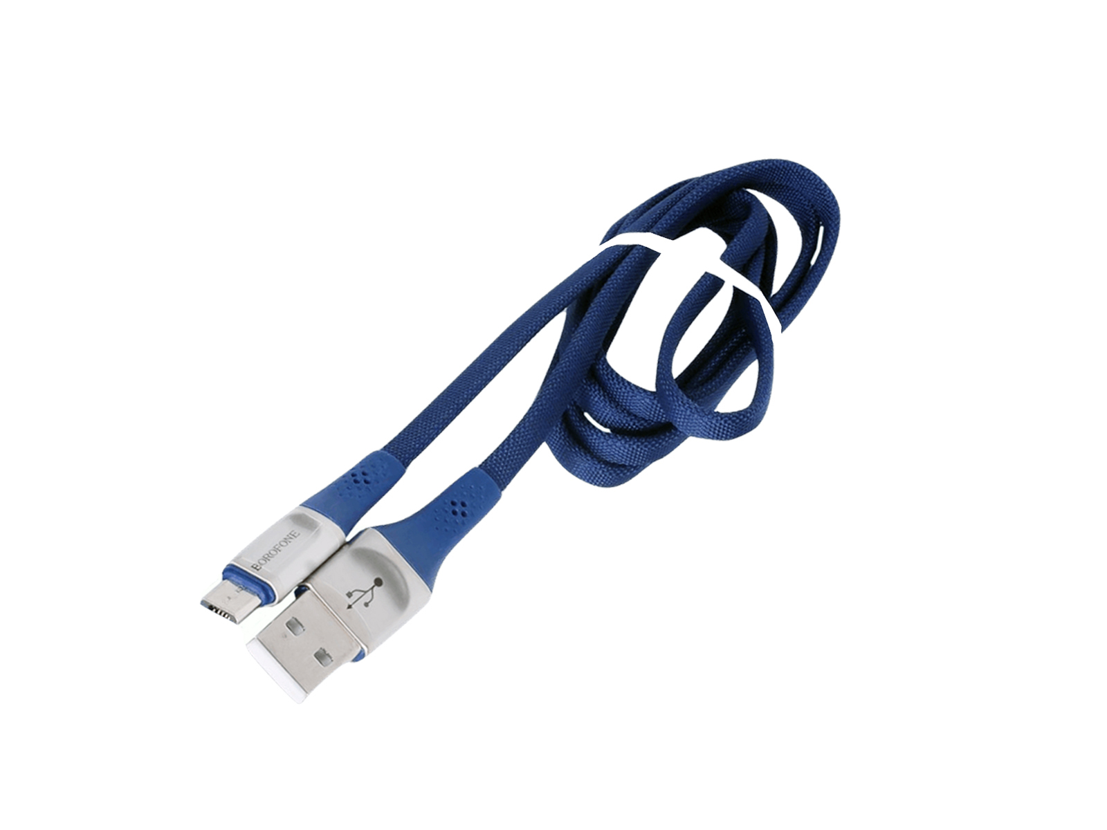 Кабель USB BOROFONE BU7 Superior, USB - MicroUSB 2.4А, 1.2м синий фотография №1