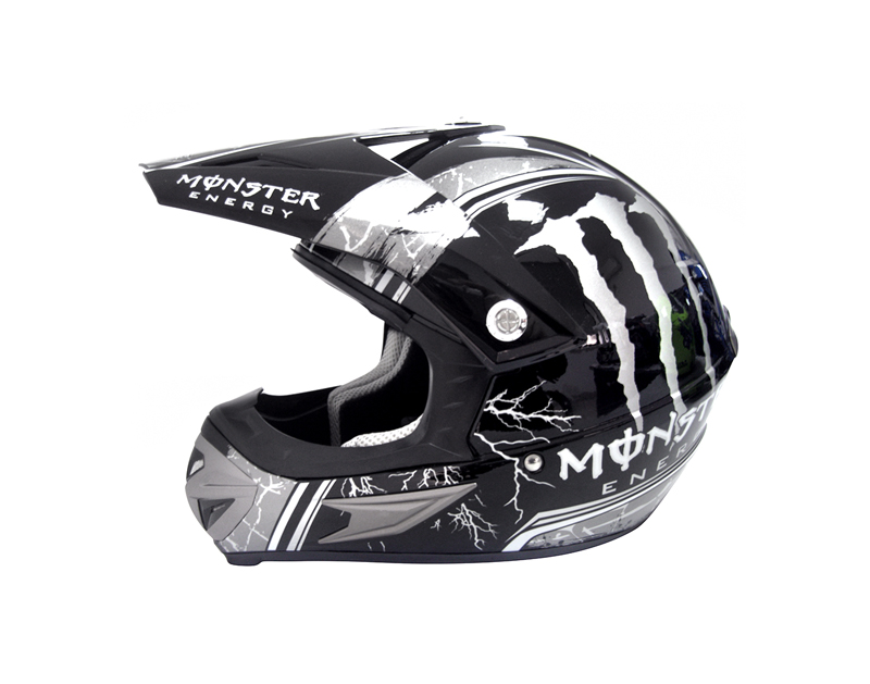 Шлем мото HIZER 612 #1 черный монстр M фотография №1