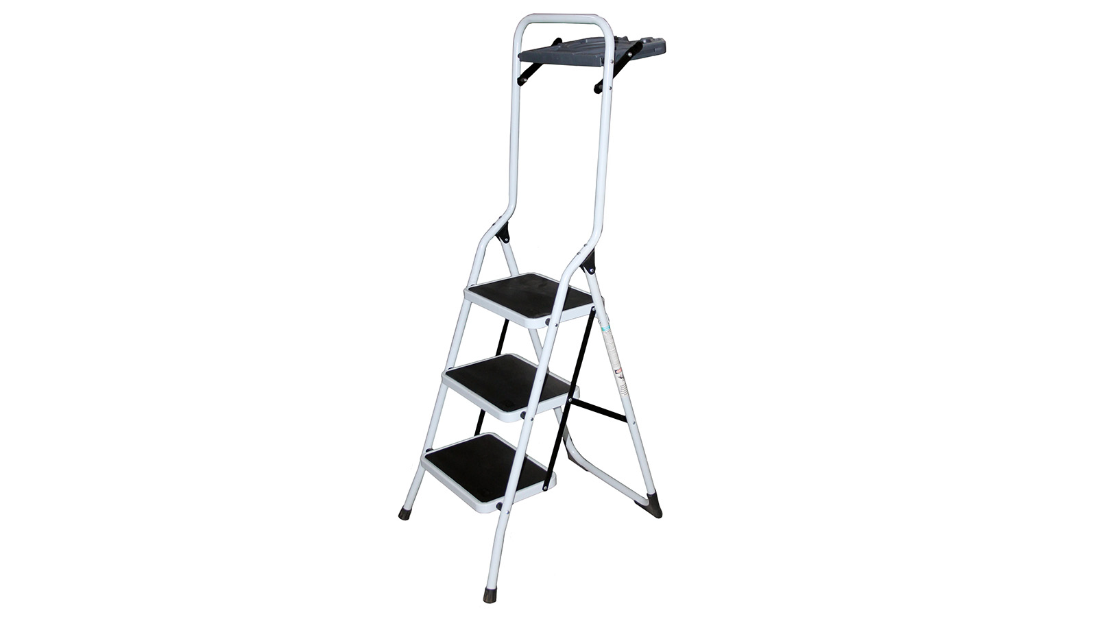 Лестница-стремянка H=1.48м с держателем инструмента, алюминиевая, 3 ступеньки max-150кг фотография №2