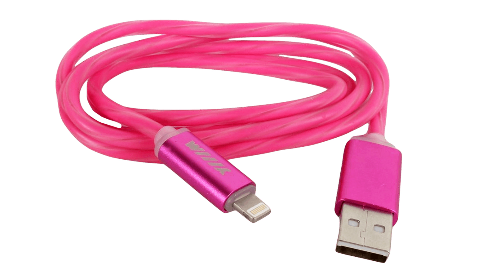 Кабель-переходник светящийся USB-8pin розовый CBL710-U8-10PK WIIIX 1м фотография №1