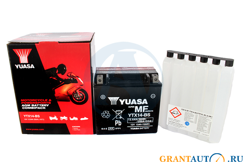 Мотоаккумулятор YUASA YTX14-BS фотография №1