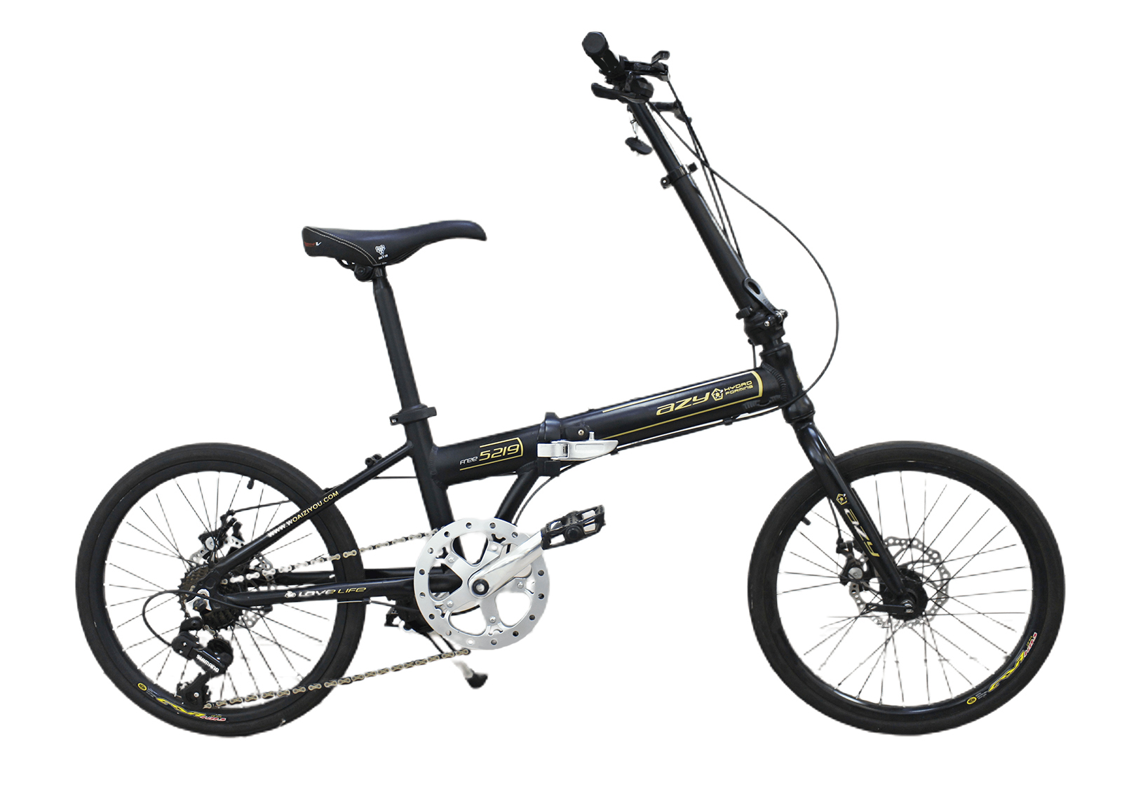 Велосипед AZY 5219  8-скор Складная рама.20 черный фотография №1
