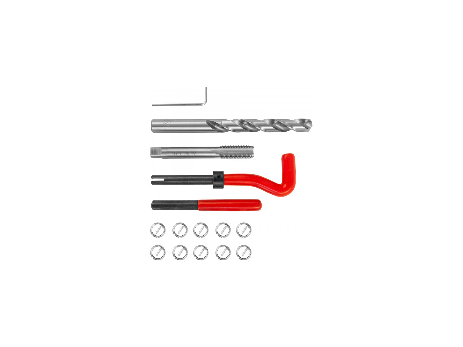 Набор для восстановления резьбы THORVIK M12x1.75 15 предметов фотография №1