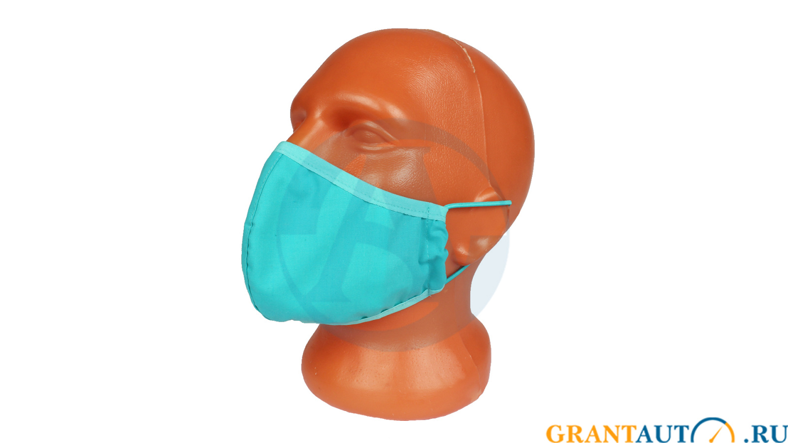 Защитная тканевая маска многоразовая хлопок зеленая 1шт фотография №1