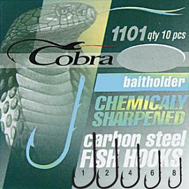 Крючки Cobra BAITHOLDER серия 1101NSB размер 004 10 штук фотография №1