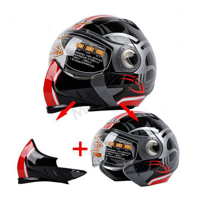 Шлем модуляр PAULO S-530 красный/серый  XXL фотография №1