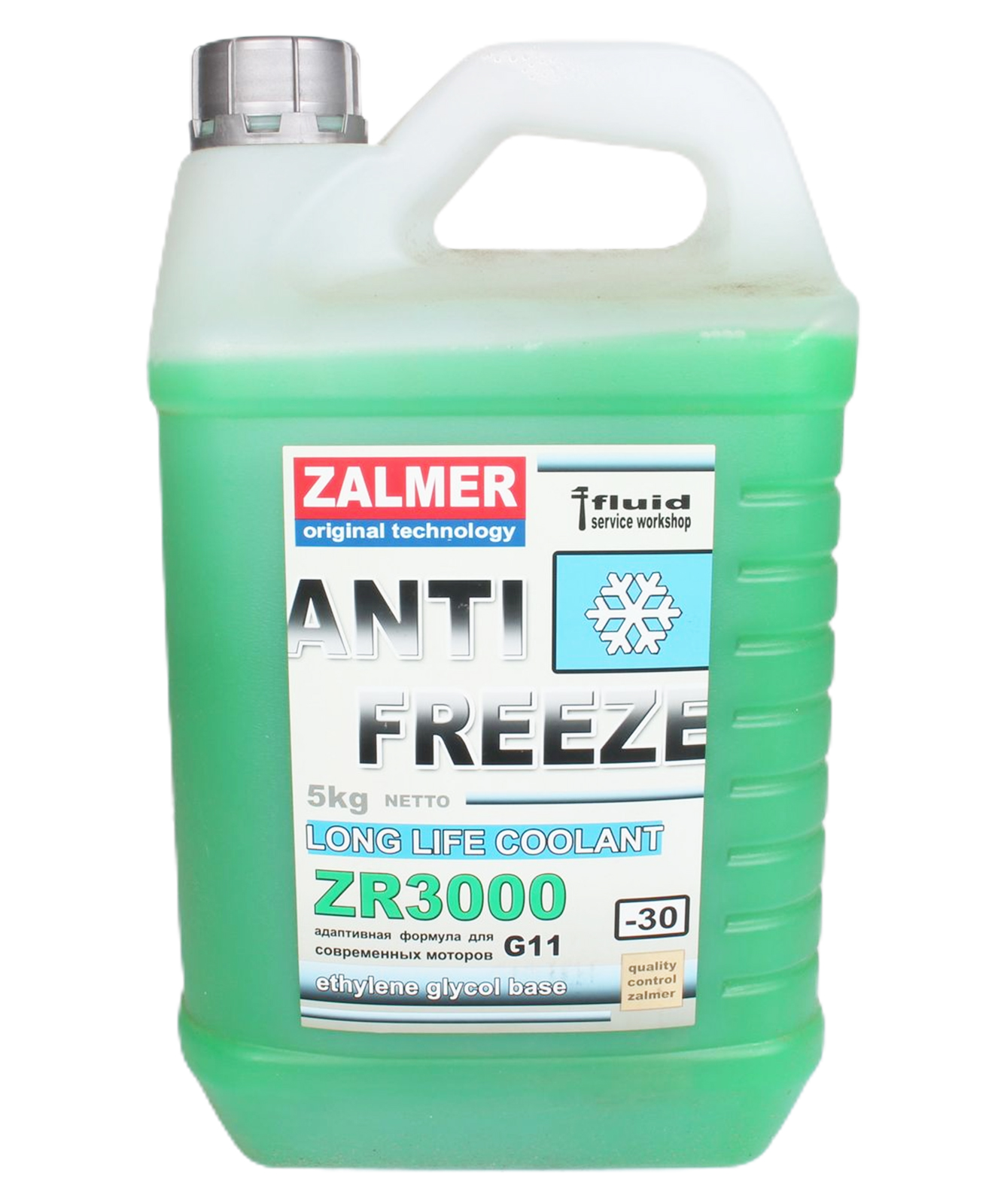 Антифриз ZALMER ZR3000 G11 -30С зеленый 5кг фотография №1