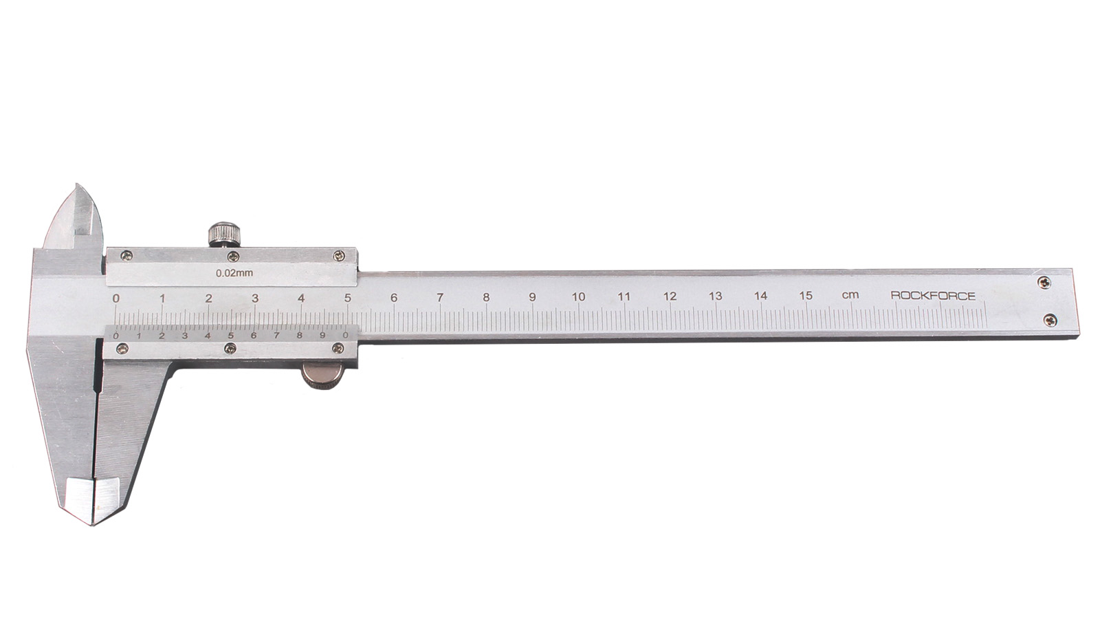 Штангенциркуль ROCKFORCE 0-150мм, 0.02мм в пластиковом футляре с глубиномером фотография №1