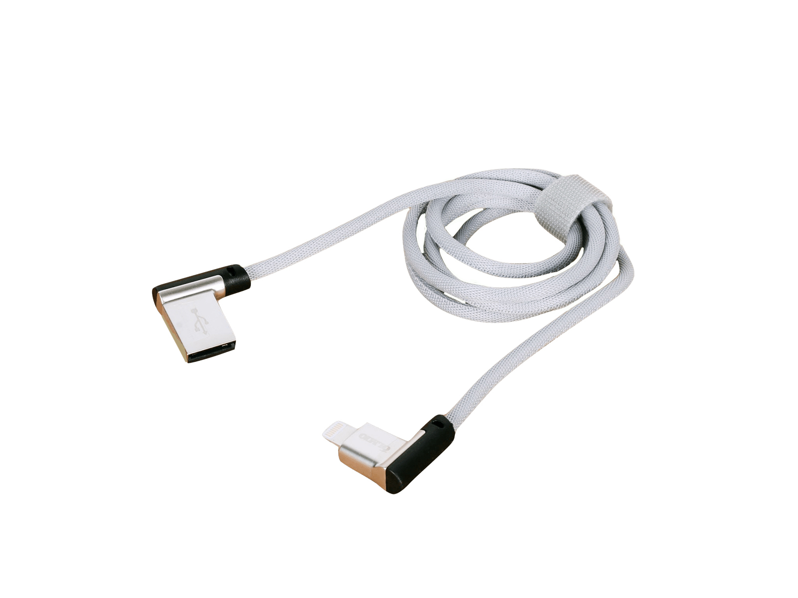 Кабель угловой USB 2.0 - iPhone 5,6,7 Lightning 1м  серый фотография №1