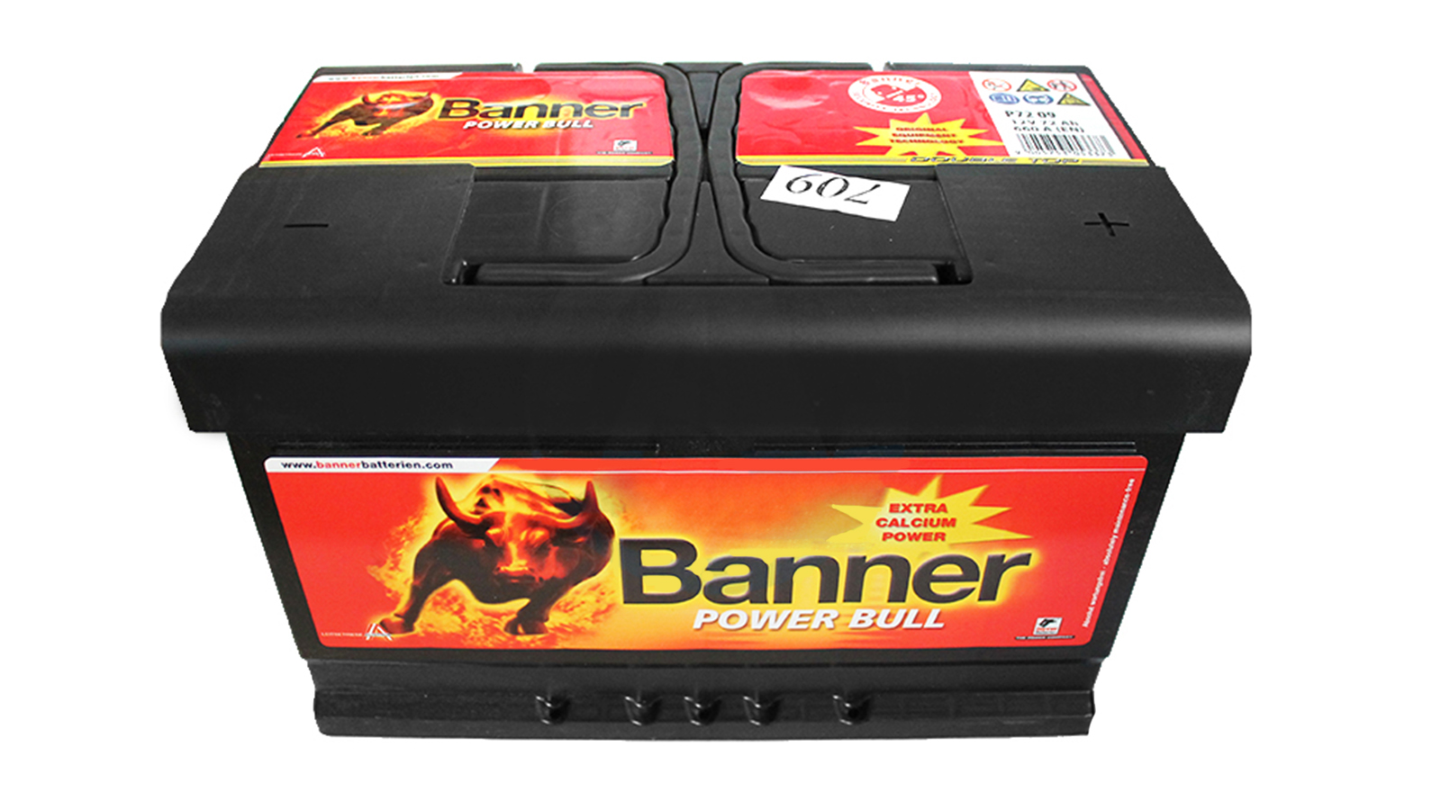Аккумуляторная батарея BANNER Power Bull 09 6СТ72 низкая Австрия фотография №1