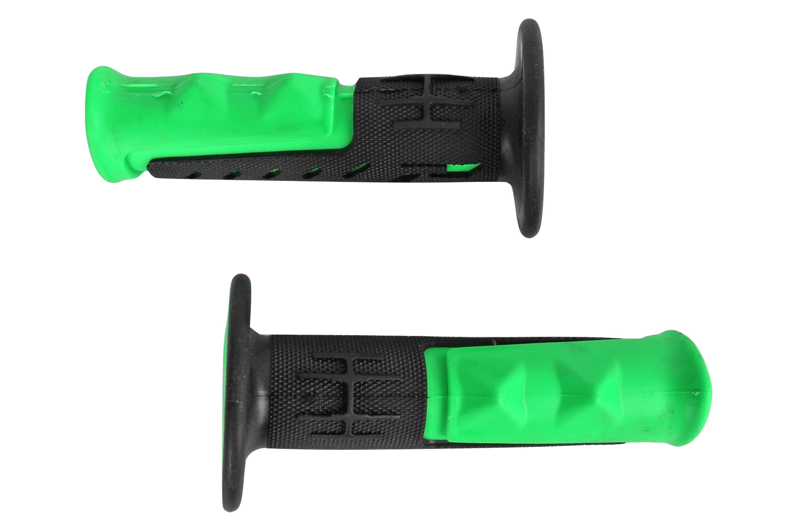 Ручка резиновая руля пара 120х22.2 черно зеленая фотография №1