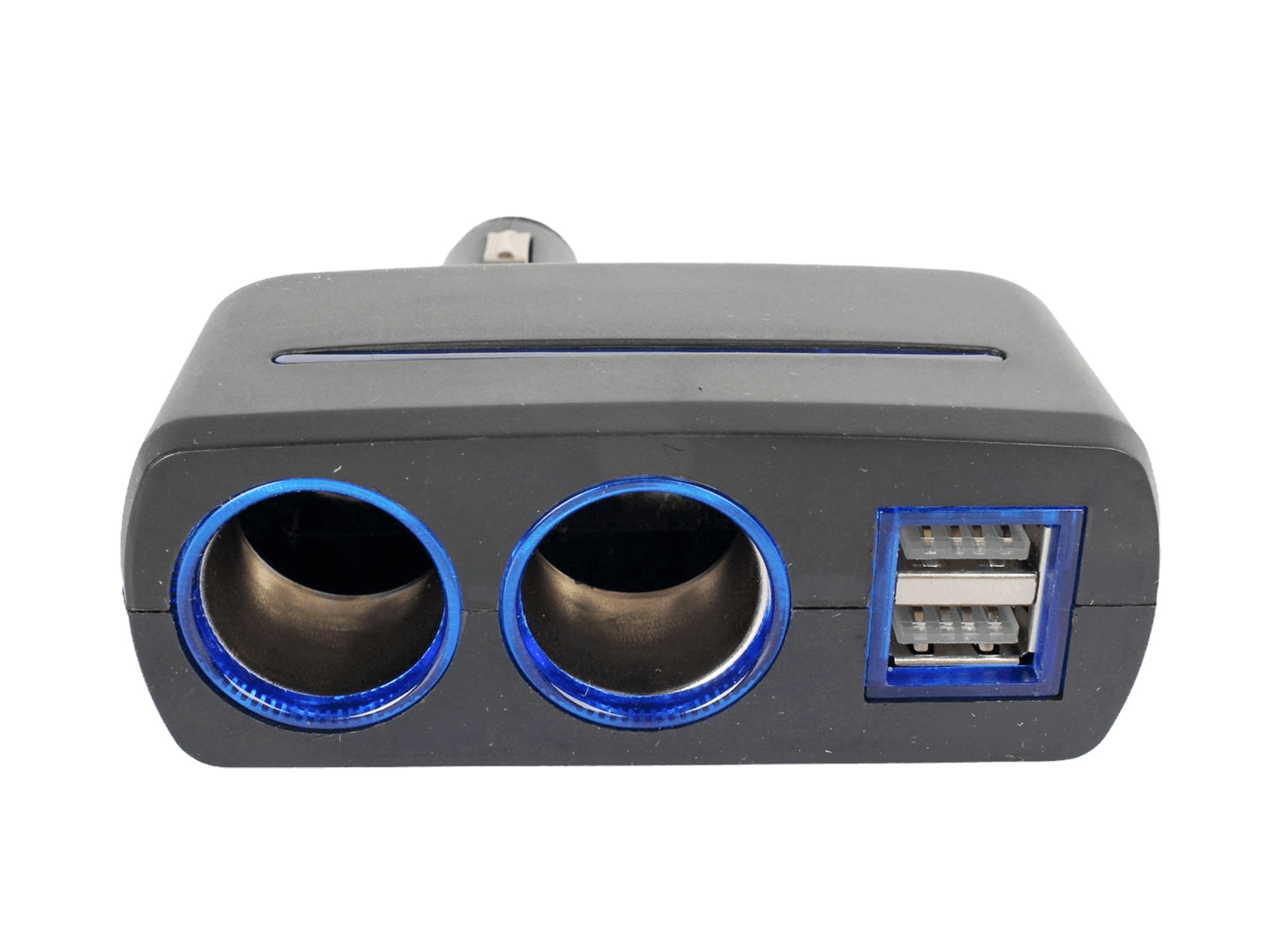 Разветвитель 2 гнезда 2 USB со светодиодной подсветкой фотография №2