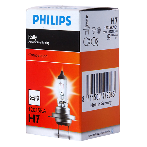 Лампа 12Vx80W H7 PHILIPS RALLY P-12035/64210 фотография №1