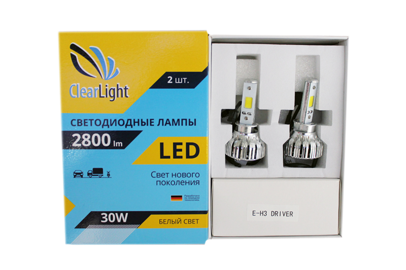 Лампа ClearLight H3 2800Lm диодная комплект фотография №1