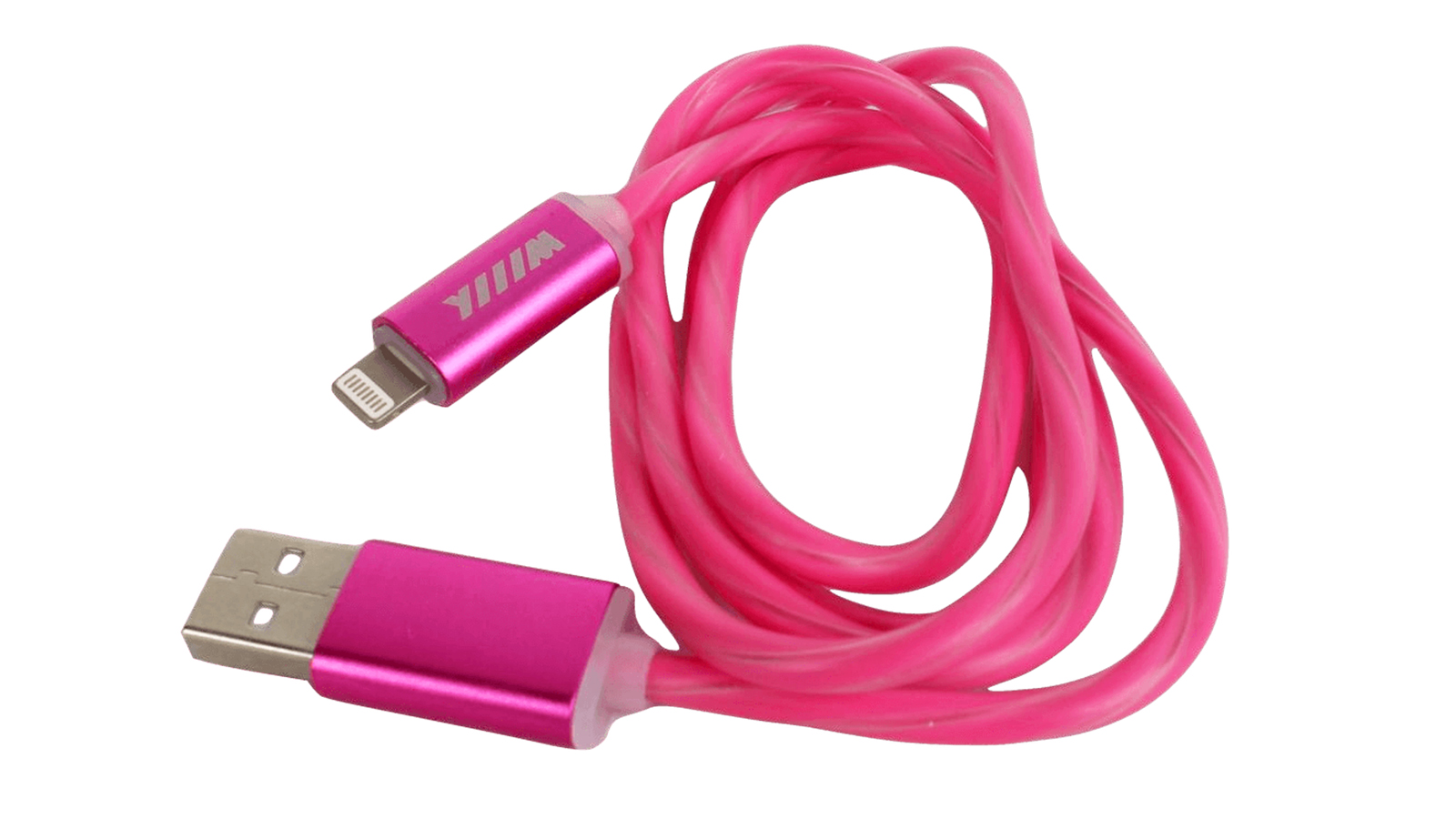 Кабель-переходник светящийся USB-8pin розовый CBL710-U8-10PK WIIIX 1м фотография №2