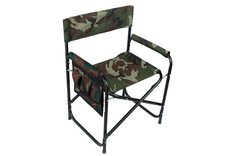 Кресло складное СЛЕДОПЫТ с карманом на подлокотнике 585х450х825 мм сталь фотография №1