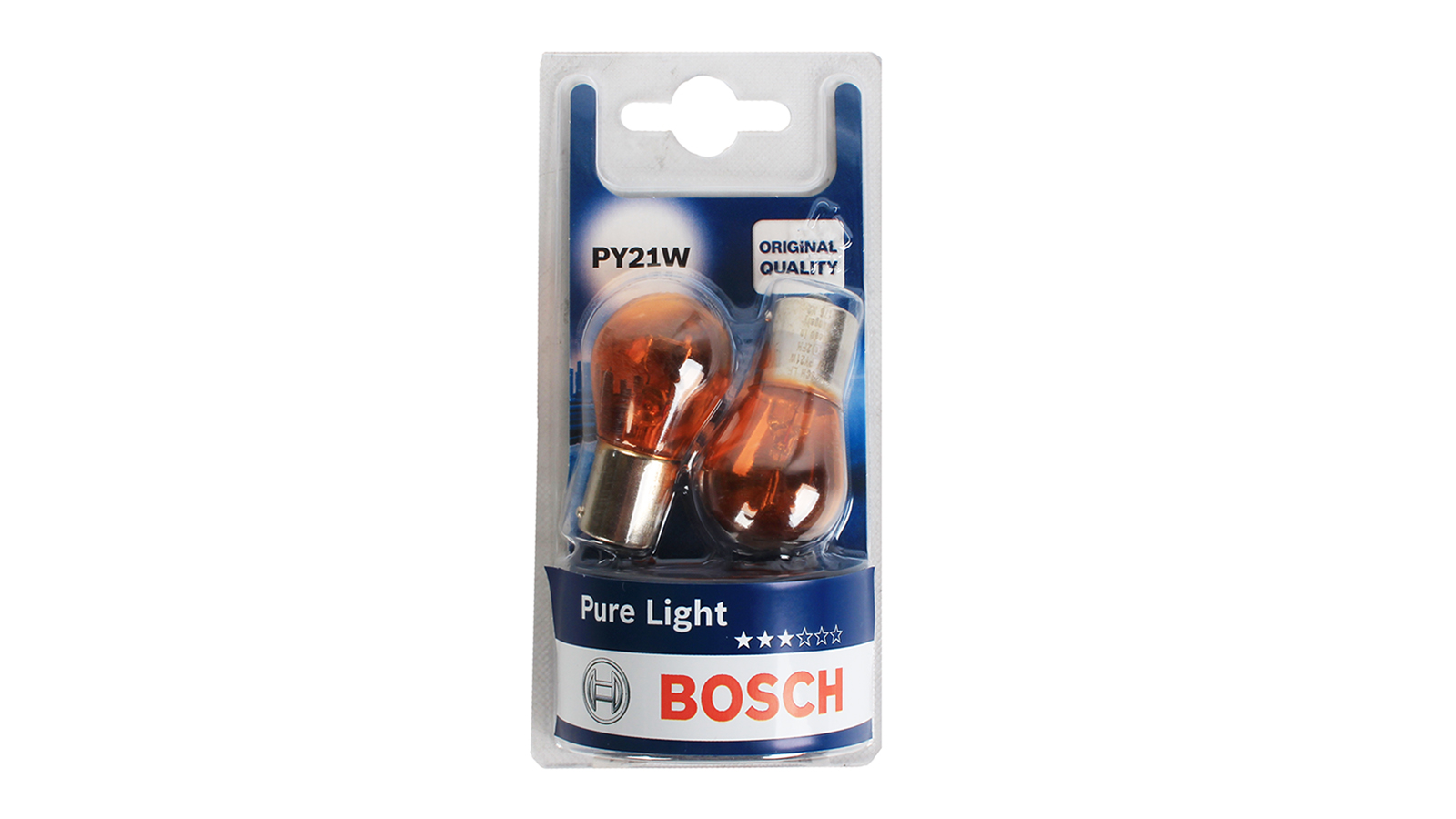 Лампа 12Vx21W BOSCH желтая 2 штуки PY21W 1987301018 фотография №1