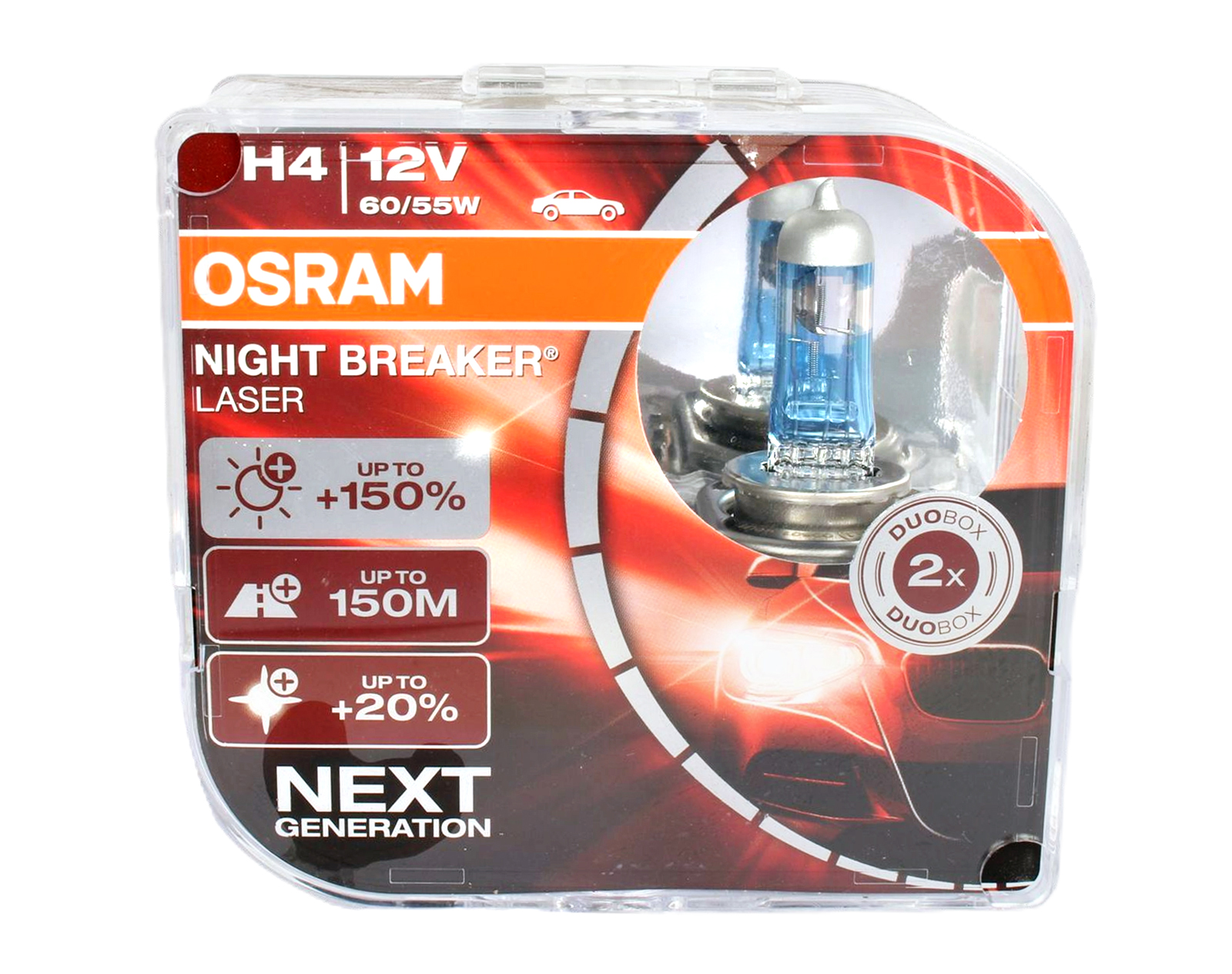 Лампа 12V H4 OSRAM NIGHT BREAKER LASER комплект фотография №1