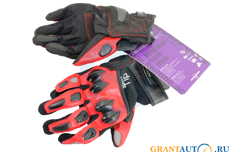 Мотоперчатки Komine GK-150 babylon черные/красные 3XL фотография №1