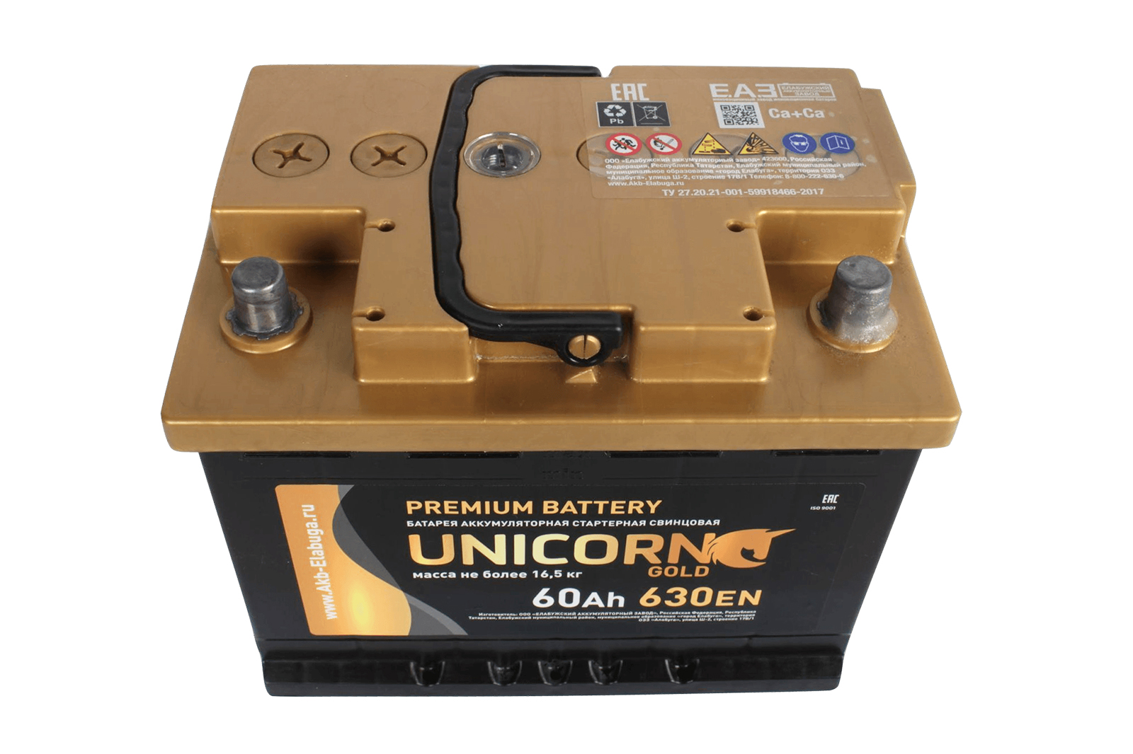 Аккумуляторная батарея UNICORN Gold 6СТ60 обратная фотография №2