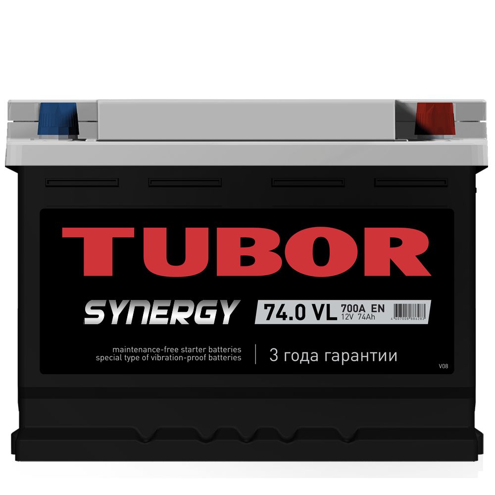 Аккумуляторная батарея TUBOR SYNERGY 6СТ74 низкая обратная фотография №1