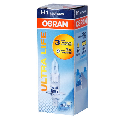 Лампа 12Vx55W H1 OSRAM ULTRA LIFE O-64150 ULT фотография №1