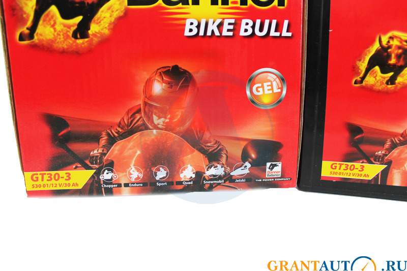 Аккумуляторная батарея BANNER Bike Bull 53001 GT30-3 YTZ30L-BS 6СТ30 фотография №2