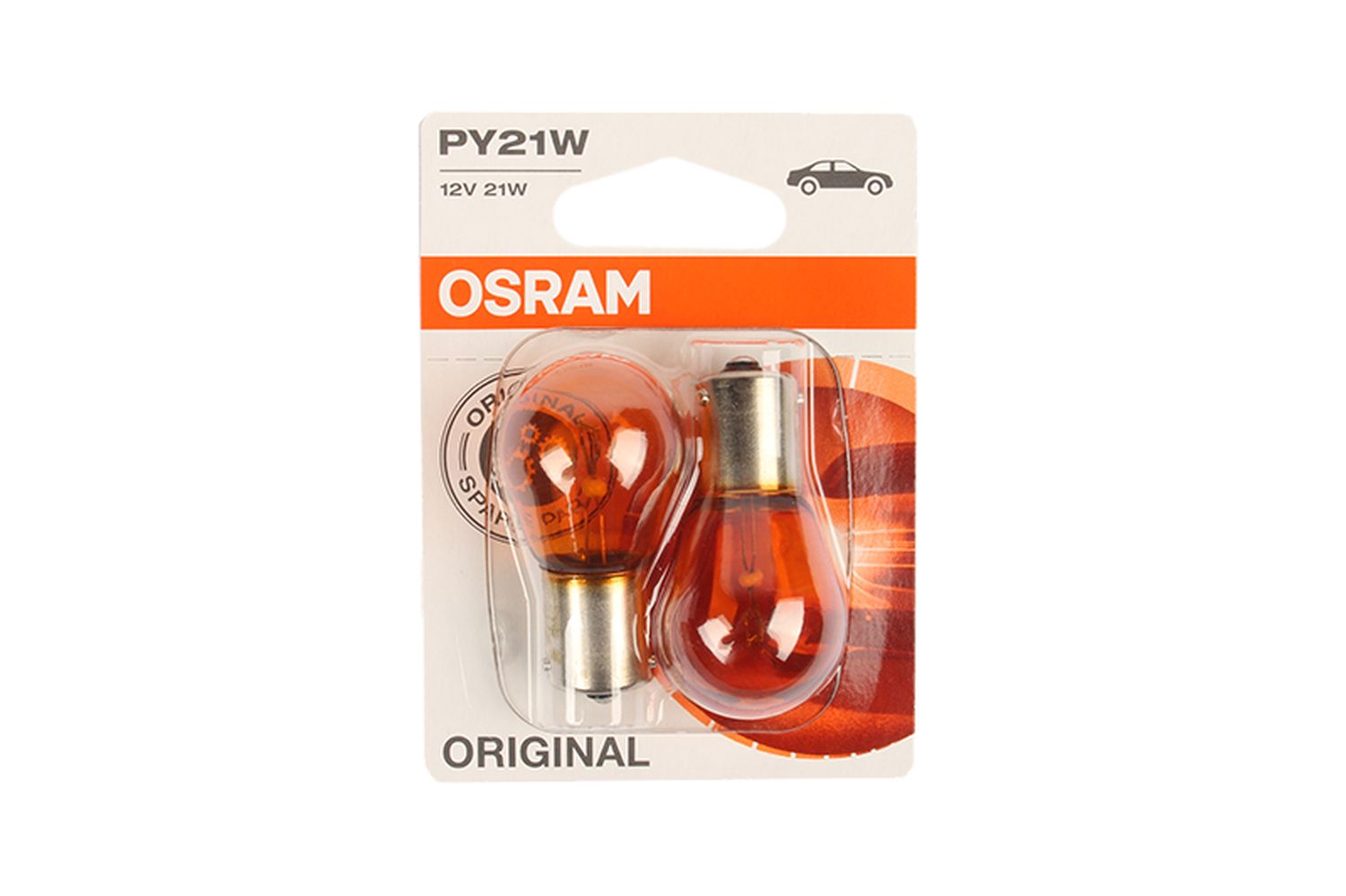 Лампа 12Vx21W OSRAM желтая 2 штуки комплект фотография №1