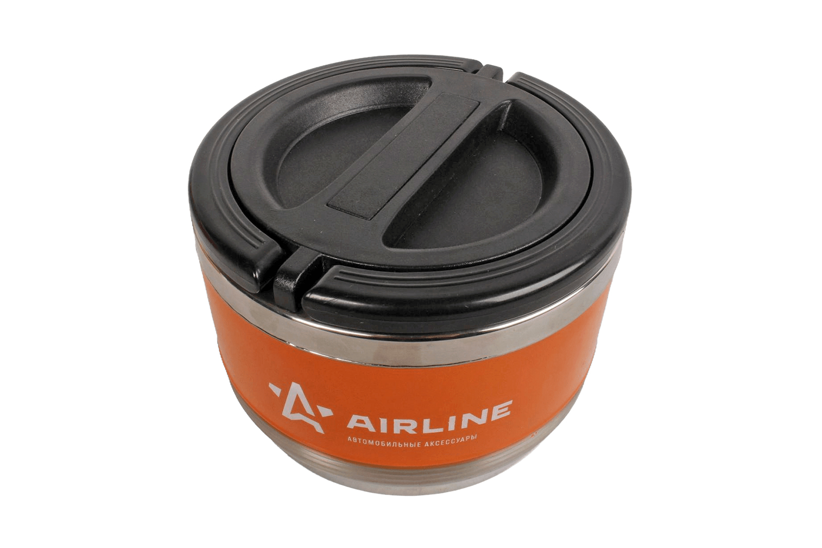 Термос AIRLINE ланч-бокс 0.7л,1 контейнер,с ручкой,нержавеющая сталь,оранжево-черный фотография №2