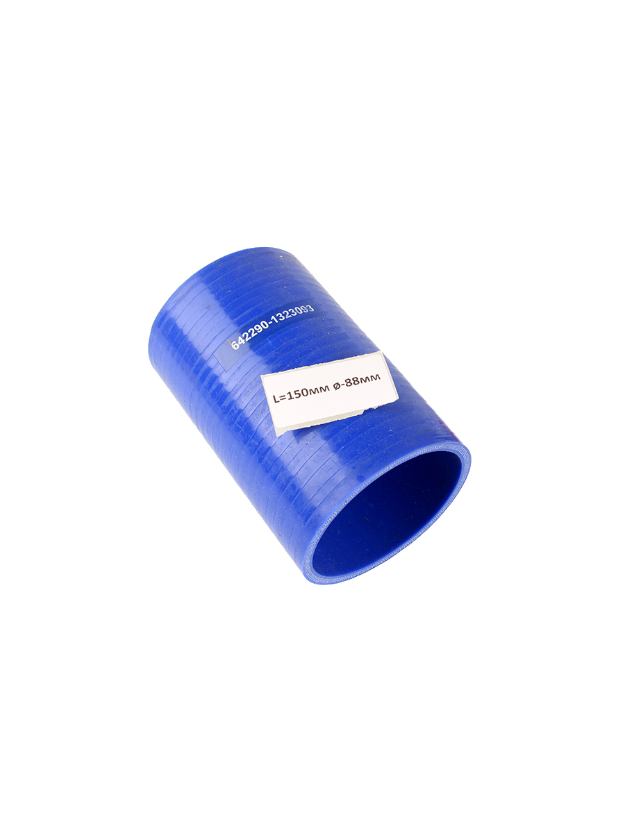 Патрубок МАЗ-ЕВРО охладителя наддувочного воздуха верхний L-150мм d-90мм синий MEGAPOWER фотография №1