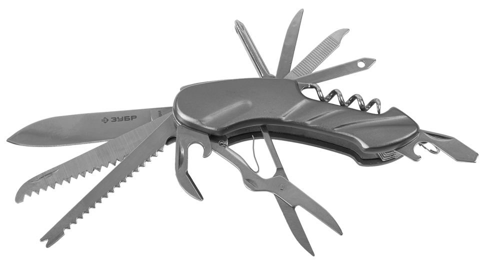 Нож складной многофункциональный ЗУБР Мастер 12 в 1 фотография №1